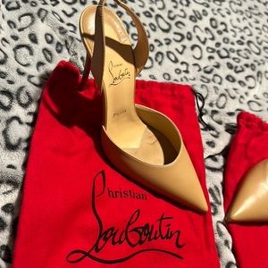 Christian Louboutin Kate Sling Calfskin Red Sole Pumps. Only worn once.